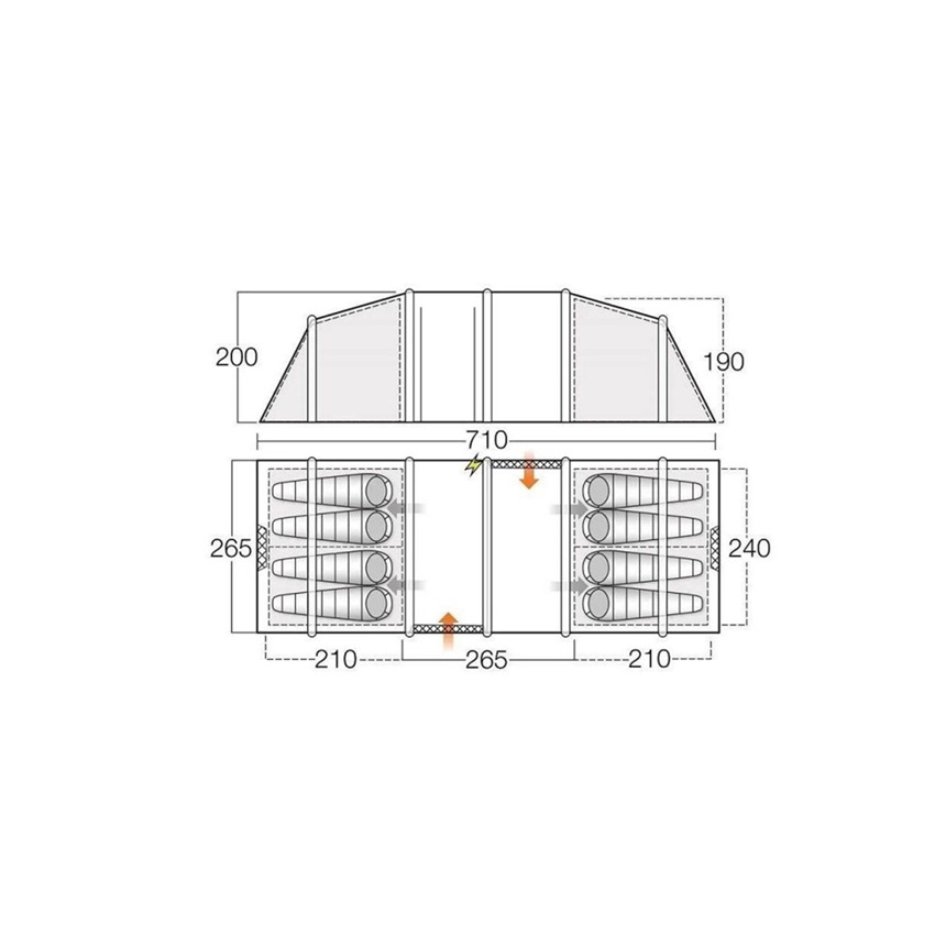 Σκηνή Οικογενειακή Φουσκωτή Castlewood Air 800XL 8 Ατόμων της Vango TXT84119 trazeras|TXT84119