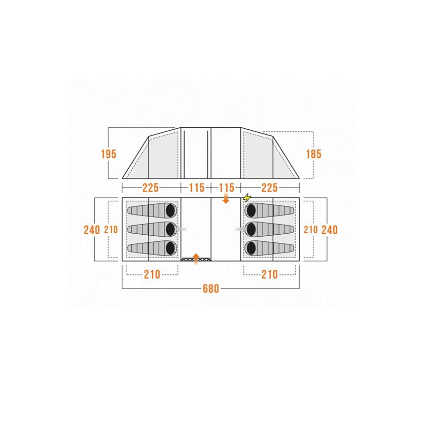 Σκηνή Οικογενειακή Sorento 600XL 6 Ατόμων της Vango TXT84129 trazeras|TXT84129