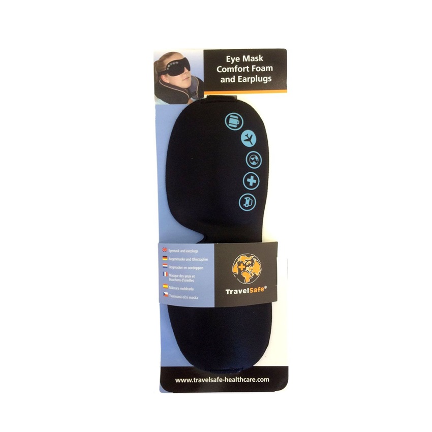 Σετ Μάσκα Ύπνου και Ωτοασπίδες Eyemask Comfort Foam and Earplugs της Travel Safe TXT84257 trazeras|TXT84257