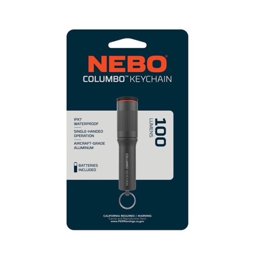 Αδιάβροχος Φακός Columbo για Μπρελόκ Keychain 100Lm της Nebo NEB84388 trazeras|NEB84388