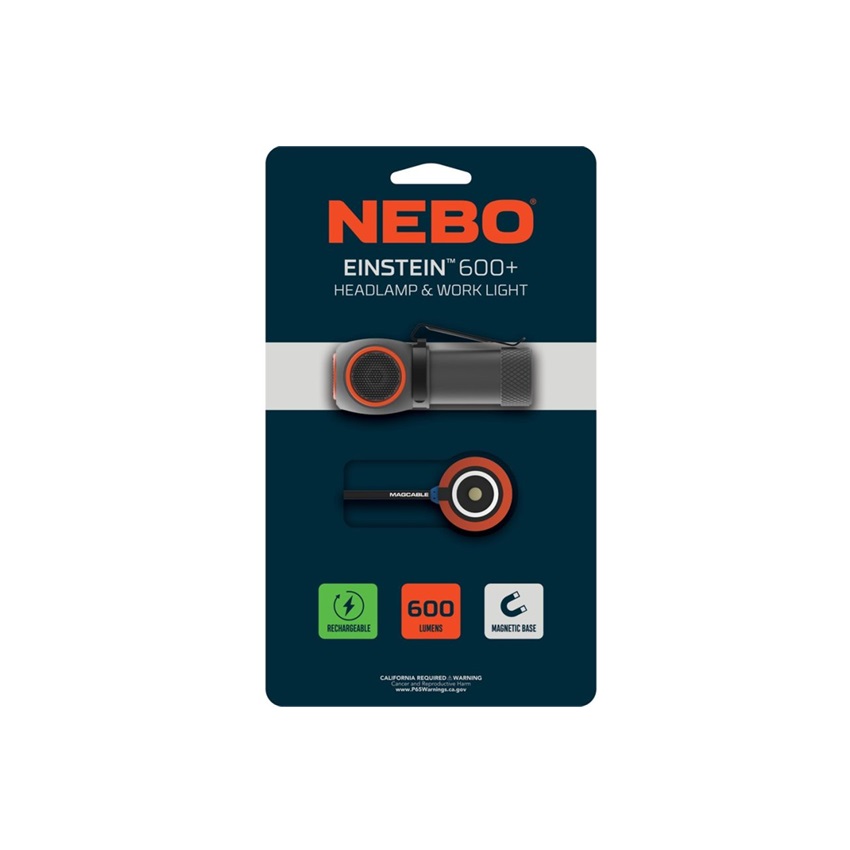 Επαναφορτιζόμενος Φακός Κεφαλής Einstein 600+ της Nebo NEB84389 trazeras|NEB84389