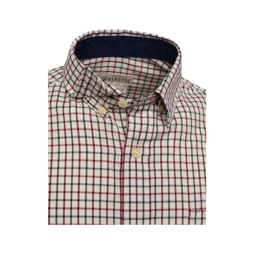 Βαμβακερό Κυνηγετικό Πουκάμισο Ellis LS (Ivory / Green Check) της Beretta KAL84806 trazeras|KAL84806