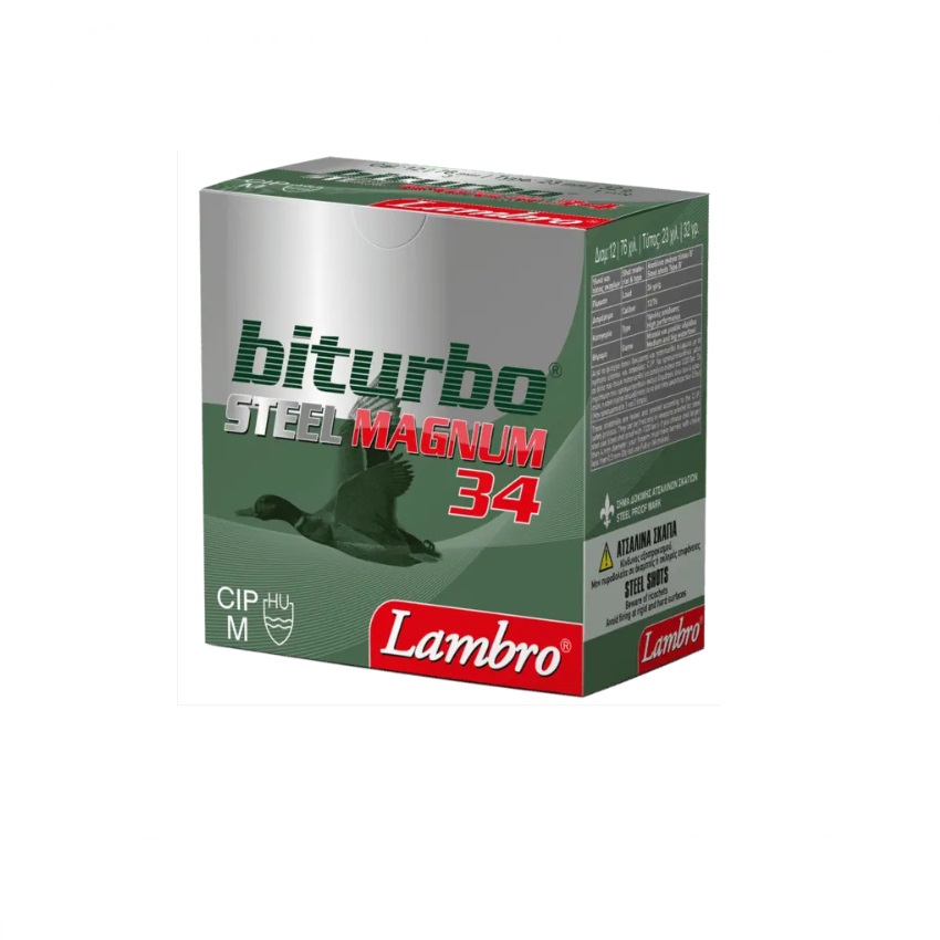 Φυσίγγια Ατσάλινα 34g Biturbo Magnum Steel 12/76 της Lambro LAM70980 trazeras|LAM70980