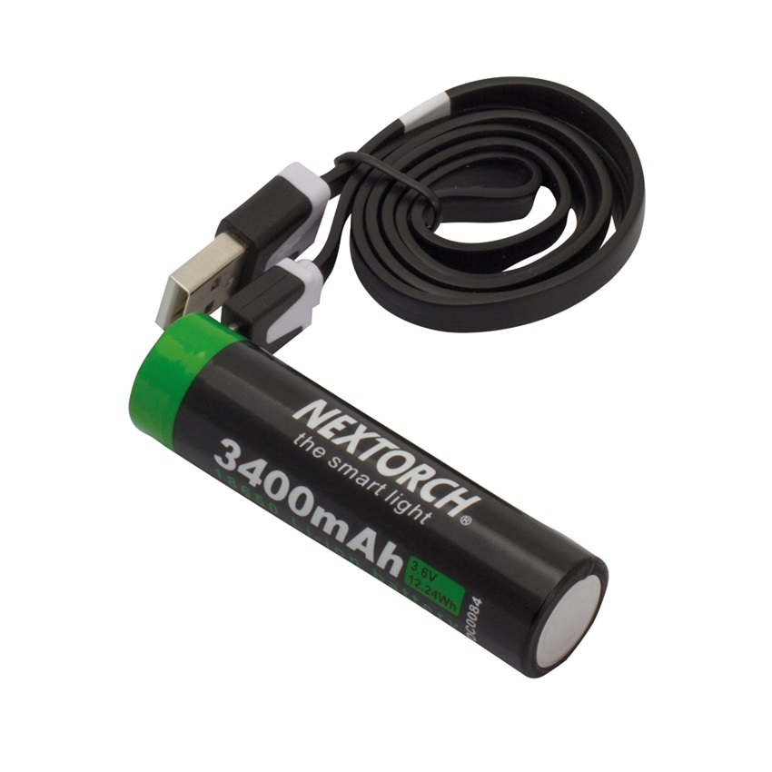 Επαναφορτιζόμενη Μπαταρία 18650 USB Lithium ION 3,6V 3400mh της Nextorch SRS75652 trazeras|SRS75652