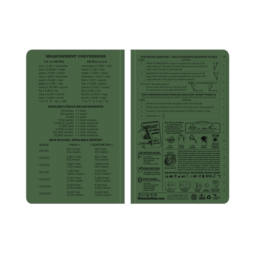 Αδιάβροχο Επιχειρησιακό Σημειωματάριο Πεδίου 160σελ. Tactical Field Book (2 Επιλογές) της Rite in the Rain SRS76208 trazeras|SRS76208