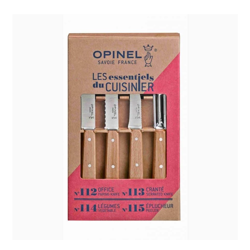 Σετ Μαχαίρια Κουζίνας 4 τμχ. Οξυά Essentiels Natural της Opinel VRA77210 trazeras|VRA77210
