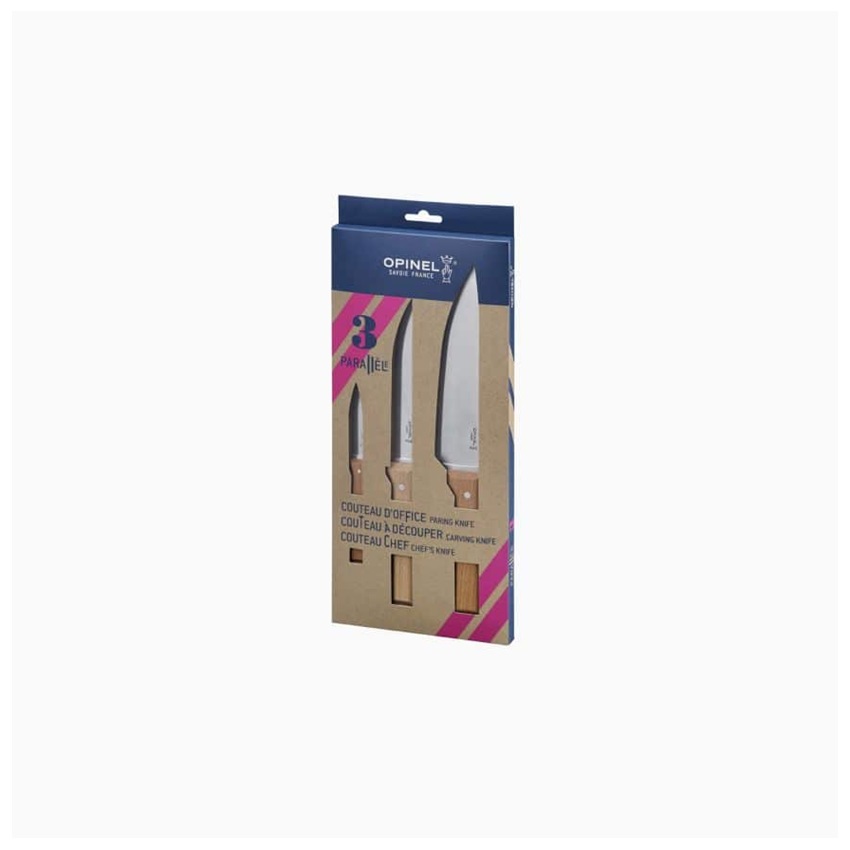 Σετ 3 Μαχαίρια Κουζίνας Parallele Trio Set της Opinel VRA77255 trazeras|VRA77255